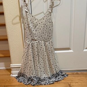 Double Zero Elegant Cream and Black Mini Dress